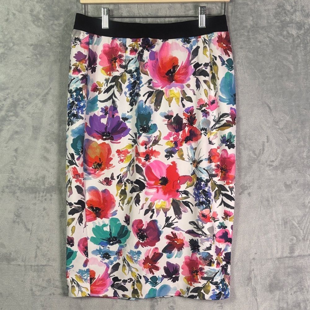 G.i.l.i. Midlength Floral Watercolor Skirt Size 12